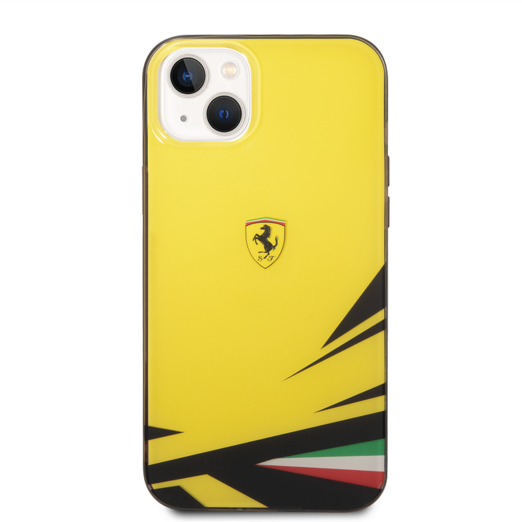 Ferrari PC/TPU Case with Double Layer Print iPhone 14 Plus Compatibility - Yellow