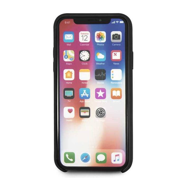 BMW Real Microfiber Silicone Case Compatible with iPhone X - Black