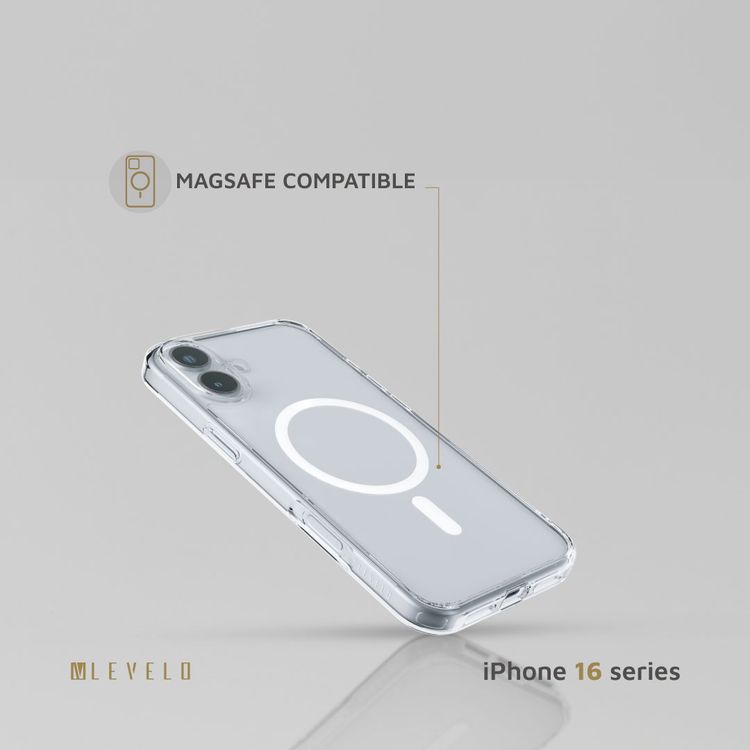 Levelo MagSafe Clara Clear Case for iPhone 16 Plus with Clearview Technology & 3H Scratch Resistance - Clear