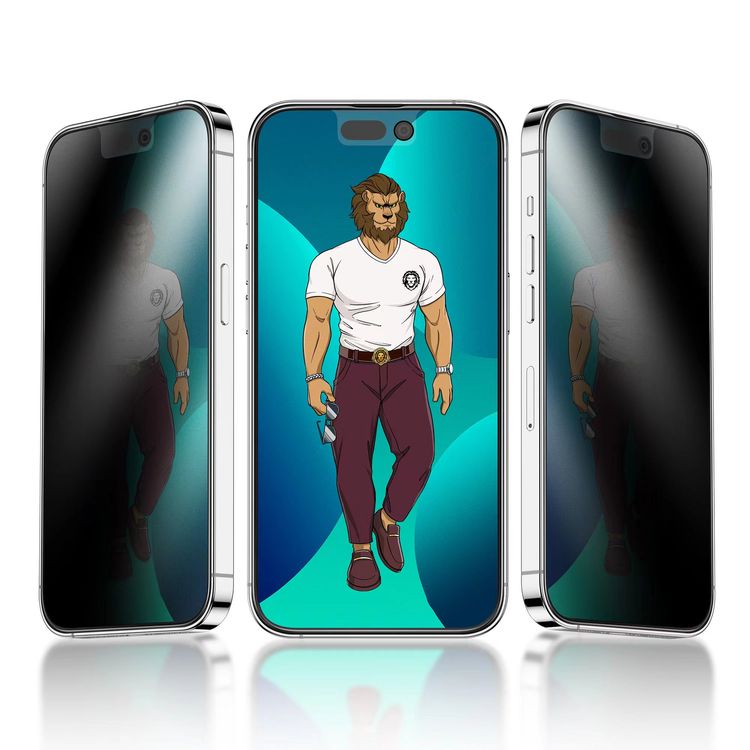 Green Lion 3D AG/Matte Privacy Glass Screen Protector for iPhone 14 Pro Max - Black