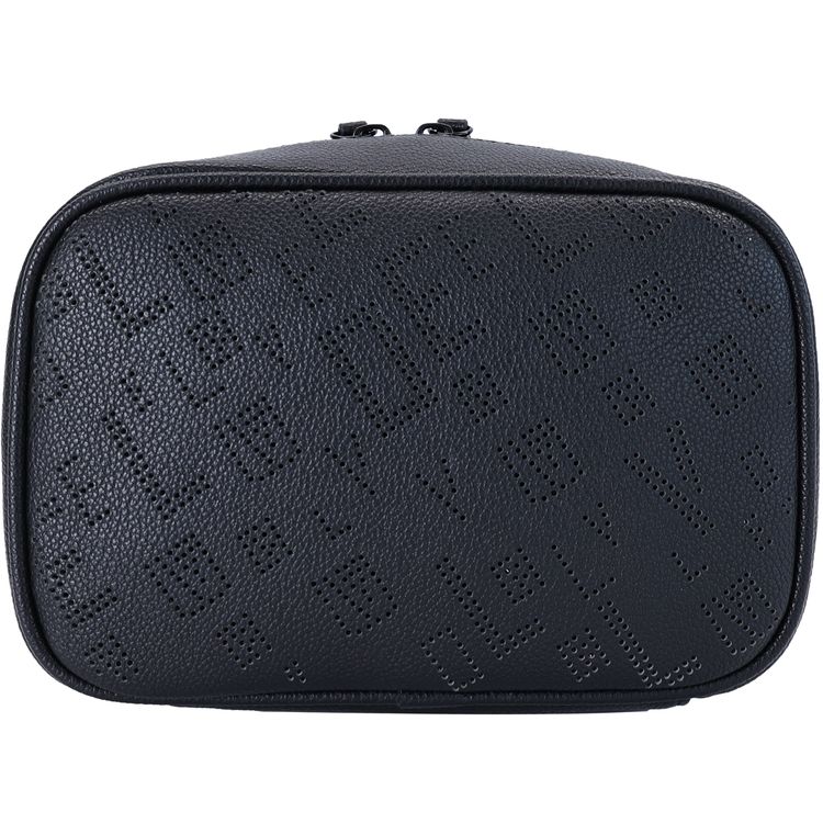Levelo Lion Tech Organizer Pouch, Wide Full Zip Access, Compact Travel Size, Premium Pebbled PU, Handy Front Zip Pocket, Secure Storage, Easy Grab & Go, Light Weight Build, Flat Base Stability, Everyday Versatility for Travel & Daily-Use - Black