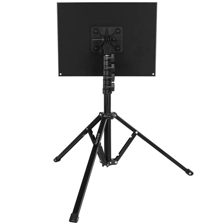 Porodo Multi-Function Stand Projector and Laptop, 360° Tray Rotation, 90° Tray Tilt, Side Tray, 10Kg Tray Load Capacity, Aluminium  - Black