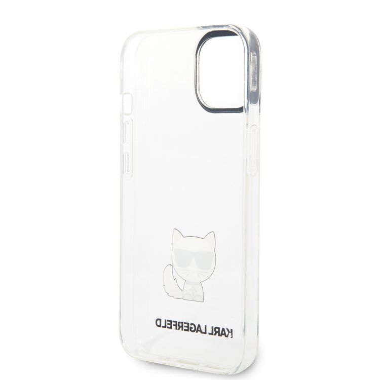 Karl Lagerfeld IML Case with Black Camera Outline & Printed Choupette Body Logo iPhone 14 Compatibility - Transparent