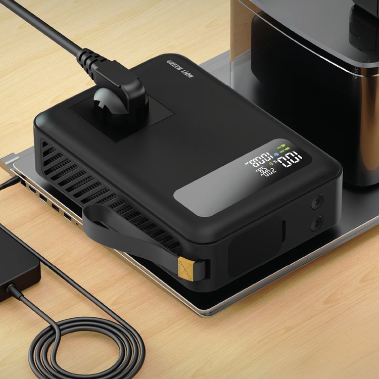 Green Lion Power Vault 270W 30000mAh Power Bank, Compact Design, 1 USB-A & 2 Type-C Ports, Built-in Cooling Fan, LED Digital Display, Fast Charge - Black