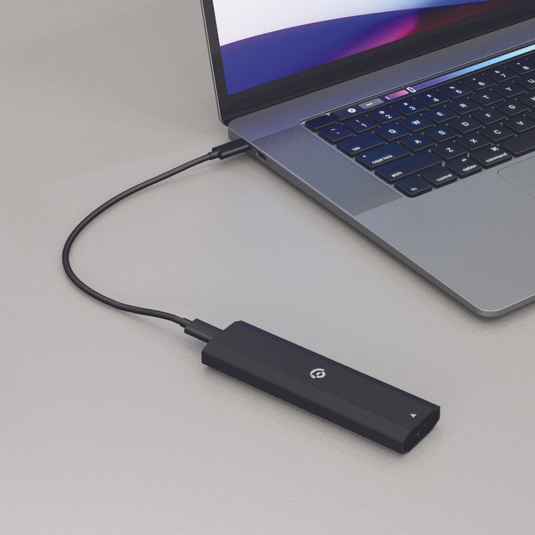 محرك أقراص SSD محمول ثنائي البروتوكول من Powerology بسعة 512 جيجابايت، معدل نقل سريع للغاية، سرعة قراءة 480 ميجابت في الثانية، ذاكرة قابلة للاستبدال، يدعم استبدال NVME، خفيف الوزن - أسود