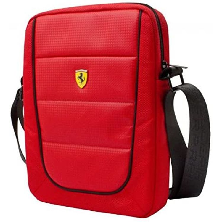 CG Mobile Ferrari Scuderia Tablet Bag with Adjustable Shoulder Straps 8" Suitable for Outdoor, Business, Office, School, Lightweight Slim Bag Officially Licensed - Red