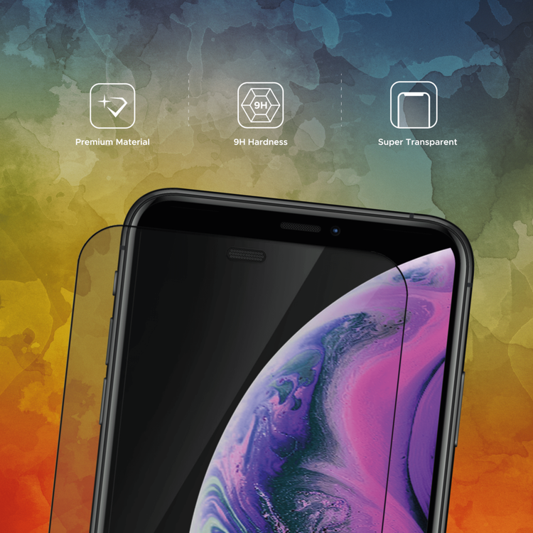 Liberty Guard Full Cover Rounded Edge Screen Protector for iPhone 11 Pro Max with Dust Filter, Anti Shock & Anti Impact - Black