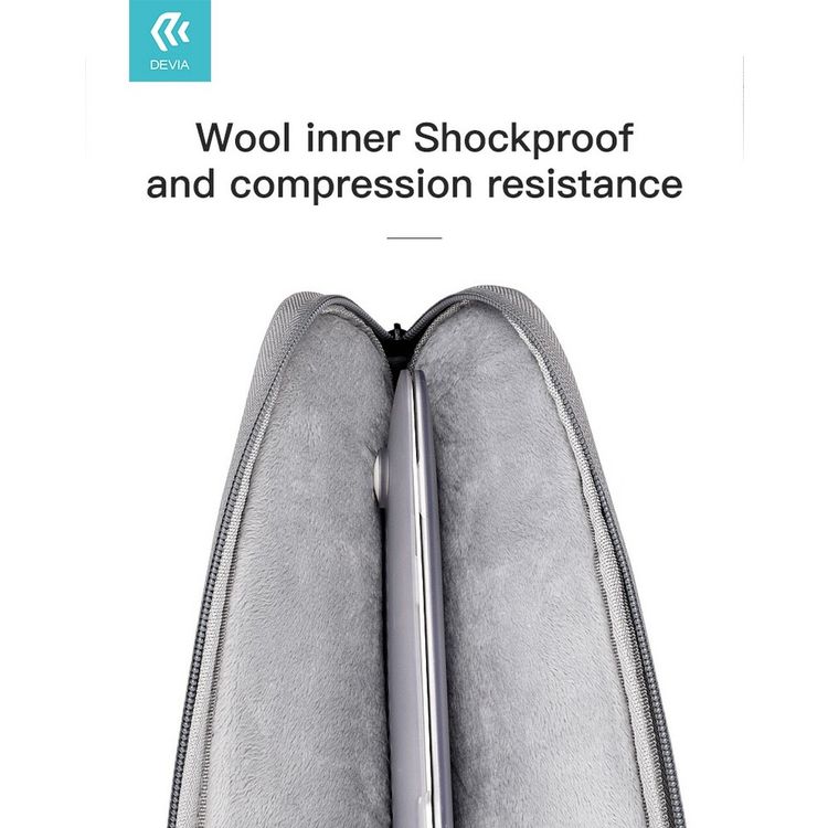 Devia Justyle Business Inner Macbook Bag - Light Gray