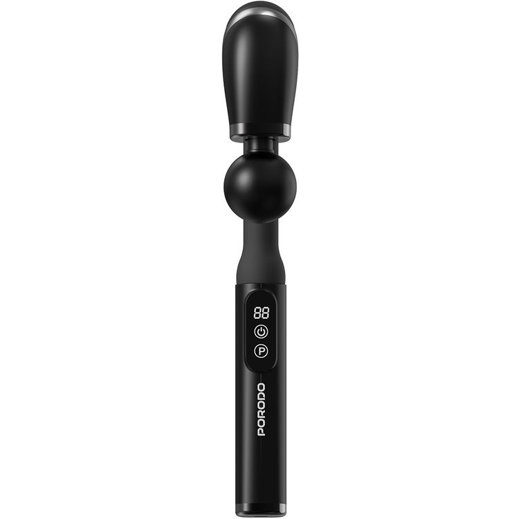 Porodo Lifestyle 4-Head Deep Massage with Intelligent LCD Display, U-Shaped Handle, 3-Therapeutic Modes, ABS Material, 2000mAh Battery Capacity, Type-C Charging Interface, Ultra-Quiet Operation, Portable & Ergonomic Design - Black