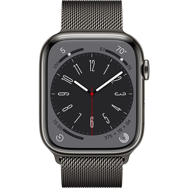 Apple watch series 8 (GPS + Cellular) - Graphite Stainless Steel Case, Graphite Milanese Loop - 45 MM