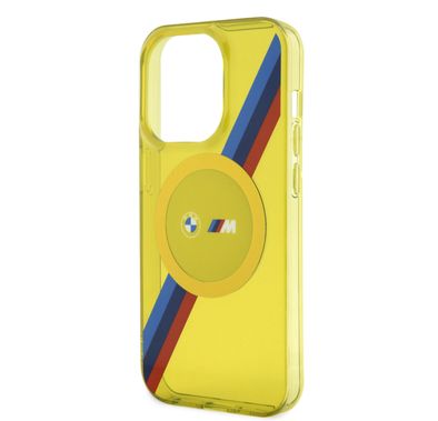 BMW Magsafe Case with M Tricolor Stripes Design for iPhone 15 Plus