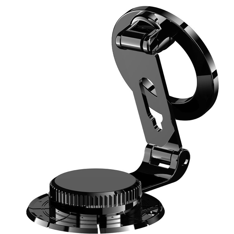 Porodo Zinc Alloy Magsafe Dash Mount with 360° Rotating Base, Zinc Alloy Material, x42 Embedded N52 Magnets, 4500Gauss Magnetic Force, One Hand Operation - Black