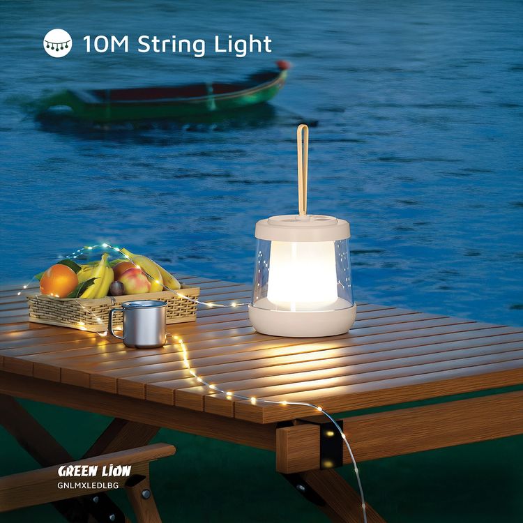 Green Lion Lumex LED Light with Inbuilt LED Strip Light, ABS + PC & Silicone Material, 1800mAh Battery Capacity,  Type-C Charging Port, 4 Hours Charging Time, 6-12 Hours Working Time, 10m Color Reel Length, 150 Lumens Brightness, 95 LED Beads - Beige