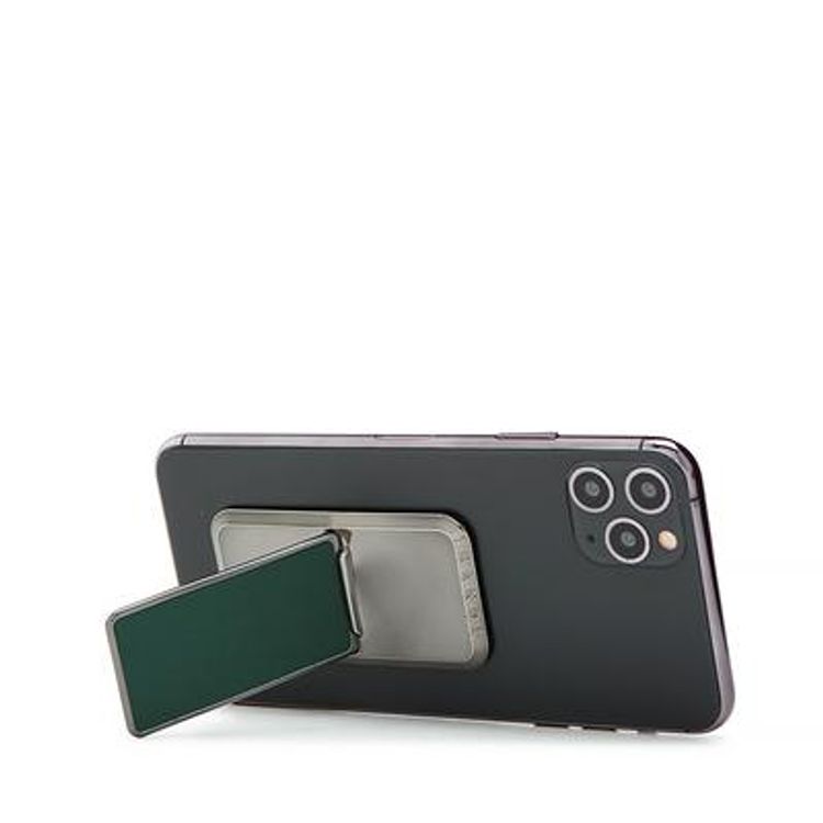 هاندل قبضة هاتف صلبة ، أزواج مع أي هاتف ذكي ، مسند متعدد الوظائف ، متوافق مع الشحن اللاسلكي ، قبضة الهاتف والحامل - اخضر