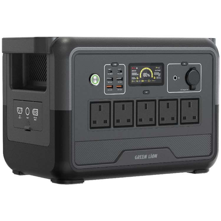 محطة الطاقة جرين ليون PGX1200 - 1152 واط ساعة 360000 مللي أمبير 1200 واط (LiFePO4) - أسود