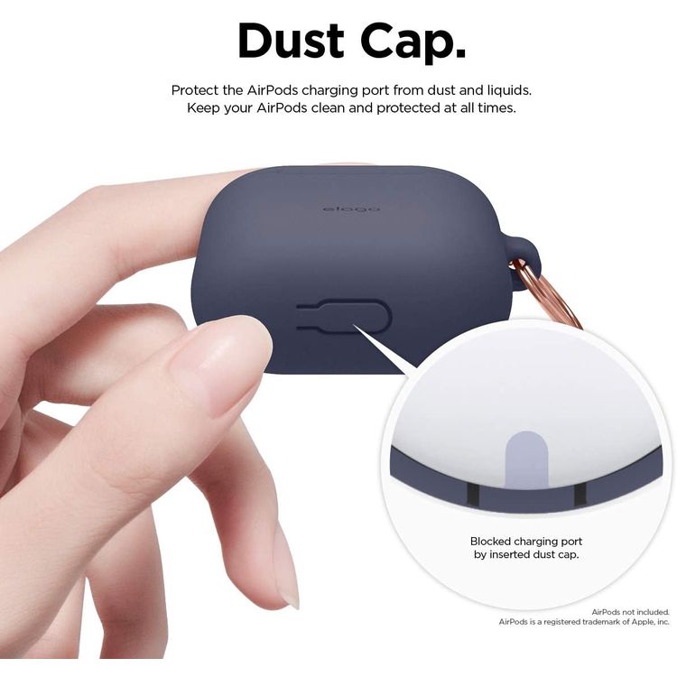 Elago Skinny Hang Case Cover Compatible for Apple AirPods 1&2 Generation, Upgraded Premium Silicone, Front LED Visible, Scratch Resistant, Drop Resistant, Protective Cover