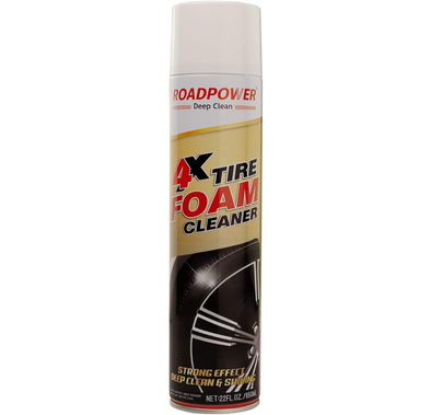 ROADPOWER 4X Tire Foam Cleaner, 650ML, 1PCS, Removes Brake Dust, Dirt & Grime, Enhances Tire Shine, Safe on Most Wheels, 2-in-1 Foaming Spray Formula