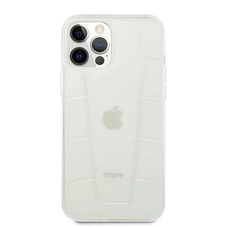 CG Mobile Mercedes-Benz Transparent Case Embossed 2 Compatible for iPhone 12 / 12 Pro (6.1") Shock & Scratch Resistant, Easy Access to All Ports - Clear