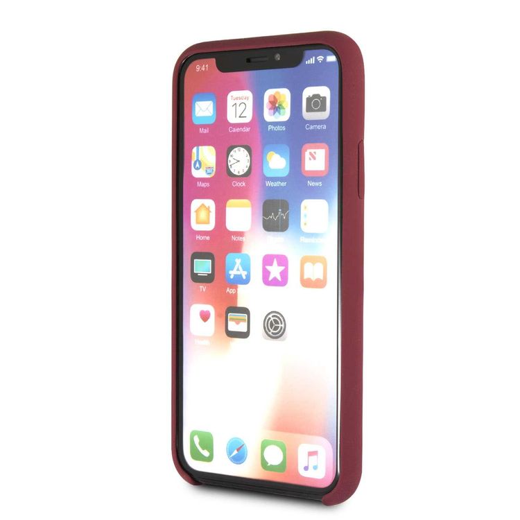 CG MOBILE Maserati Silicone Hard Phone Case Compatible for Apple iPhone X Officially Licensed  - Red