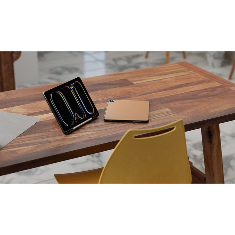 غطاء جلد هجين أنيق من Levelo لجهاز iPad Pro 13" (2024)، بوضع عمودي وأفقي، غطاء ممتص للصدمات مع حماية 360°، سهل التركيب، ودقة فتحات القص - بني