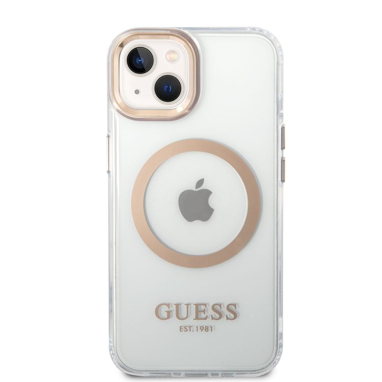 Guess Magsafe Compatibility Transparent Outline iPhone 14 Plus Compatibility - Gold