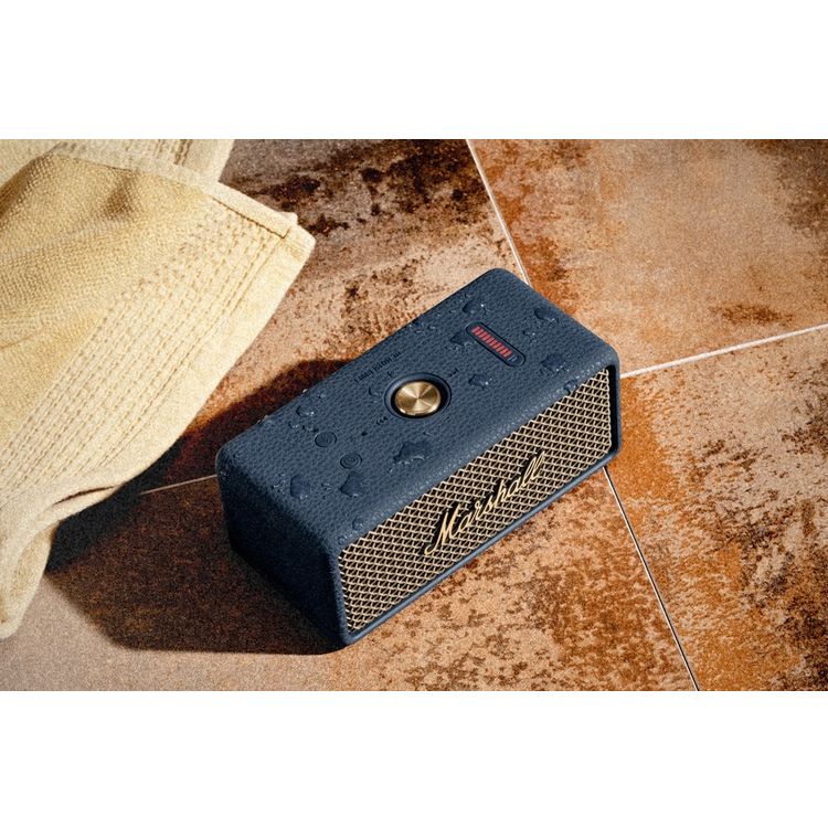 Marshall Emberton III Compact Portable Wireless Speaker with More than 32 Hours of Playtime, IP67 Water Resistance Level, Bluetooth Version 5.3, Built-in Microphone - Midnight Blue