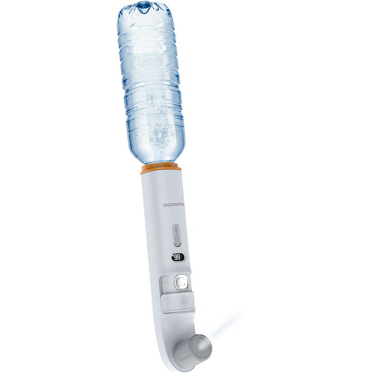 Porodo 2-in-1 Portable Bidet & Shower with Detachable Nozzles, Up to 100 Minutes Working Time, 1600mAh Battery, 1.2m Hose Length, High-Efficiency Pumping, Dual Water Inlets, Compact & Lightweight Design - White