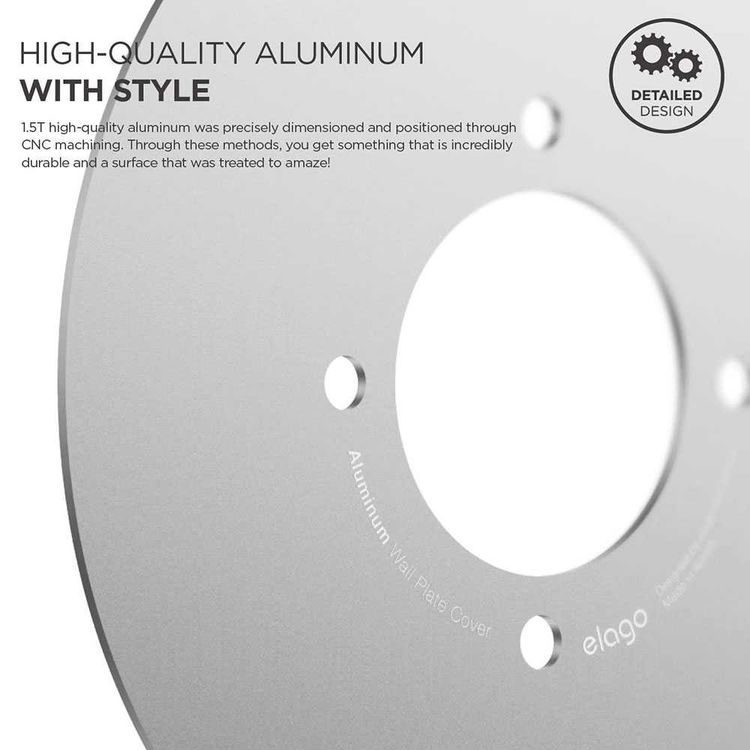 Elago  Aluminum Wall Plate Cover Suitable for Google Nest Thermostat Wall Plate Compatible with Nest Learning Thermostat 1st/2nd/3rd - White
