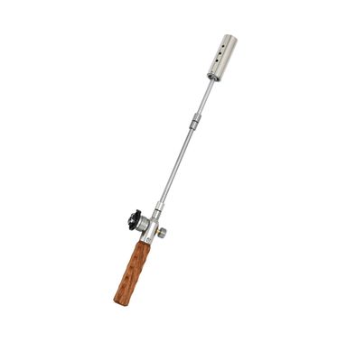 Green Lion Flame Torch Camping Gas Lighter,  Aluminum Alloy+ Wood+ Stainless Steel Material, Propane / Butane Gas, Flame Adjustable - Silver 