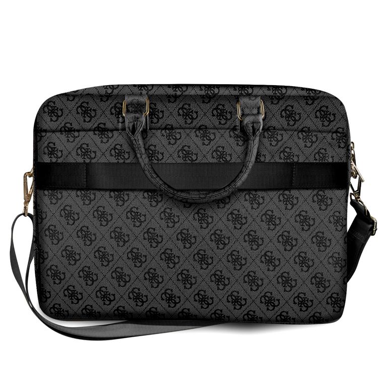 CG Mobile Guess PU 4G Big Logo Computer Bag 15" with Adjustable Shoulder Strap Compatible for MacBook, Slim Lightweight Portable Storage Bag, Officially Licensed - Black