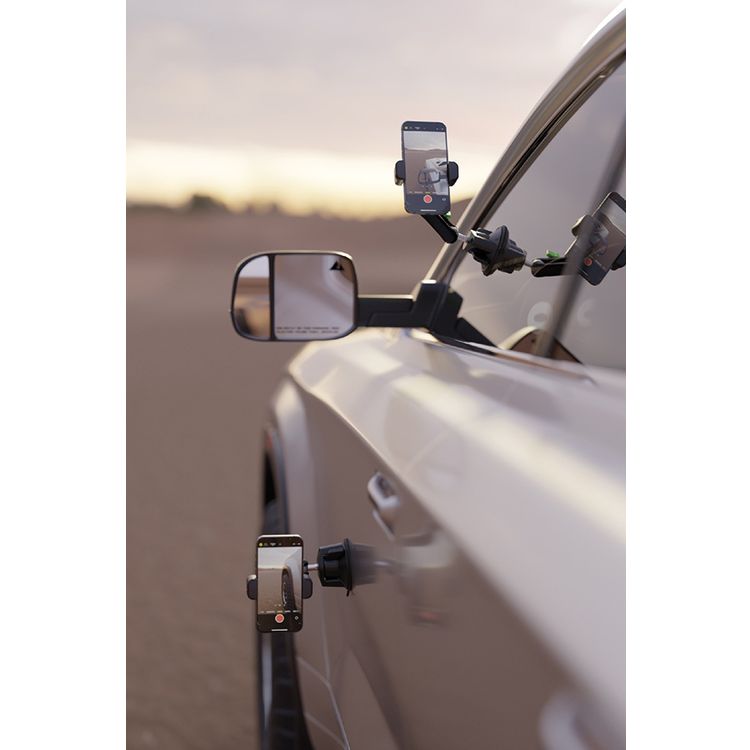 Green Lion GX-19 Universal Phone Holder, Adjustable holder size from 5 to 14 cm, Up to 4kg Clamping Force, Washable Suction Cup, Easy Installation, Sticky Gel Pad, 360° Rotation - Black