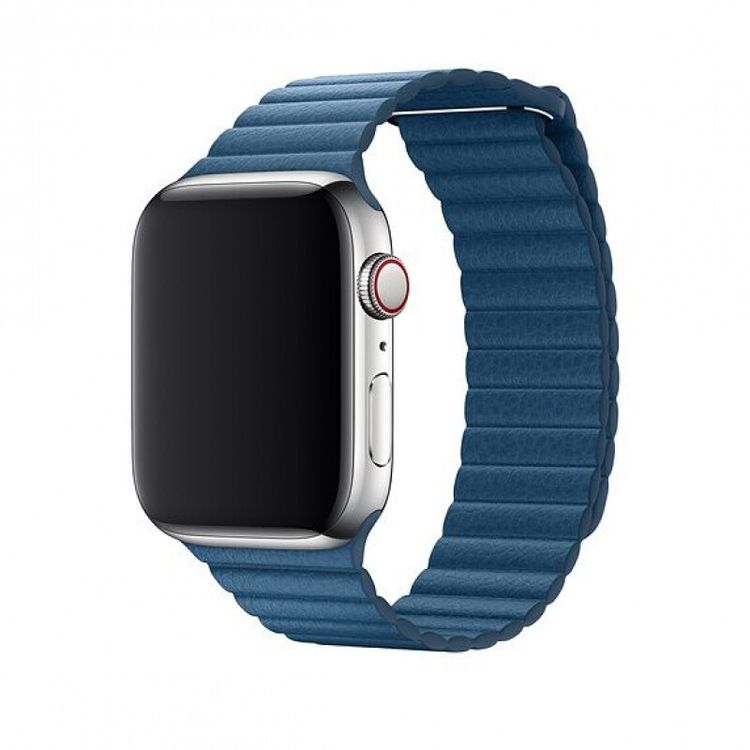 Devia Elegant Leather Loop Band for Smartwatch - Sturdy Magnetic Closure Strap - Fit & Comfortable Replacement Wrist Band Strap Compatible for Apple Watch 38/40MM - Cape Cod Blue