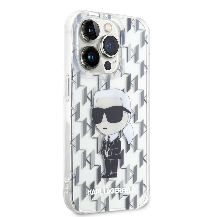 Karl Lagerfeld IML IKonIK Monogram Hard Case for iPhone 15 Pro Max - Transparent