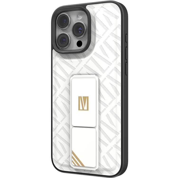 كفر حماية ليفيلو مورفيكس كويرو بمسند لهاتف آيفون 16 برو، قبضة مدمجة، سهل التركيب، زوايا مقاومة للصدمات - أبيض