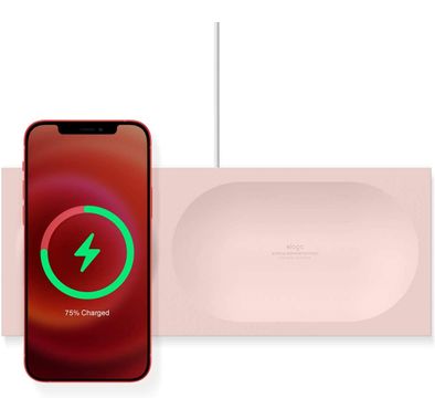 elago Charging Tray with MagSafe Charger Magnetic Wireless Charger Tray, with iPhone 12, Pro, Pro Max, Mini and other Wireless Chargers phones [Magsafe Not Included] Pink Sand