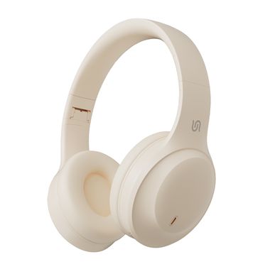  Porodo Soundtec Wireless Headphones with 400mAh Battery Capacity, 1.5 Hours Recharge Time, Up to 50 Hours Working Time, Type C Charging Port, Bluetooth V5.4 - Beige