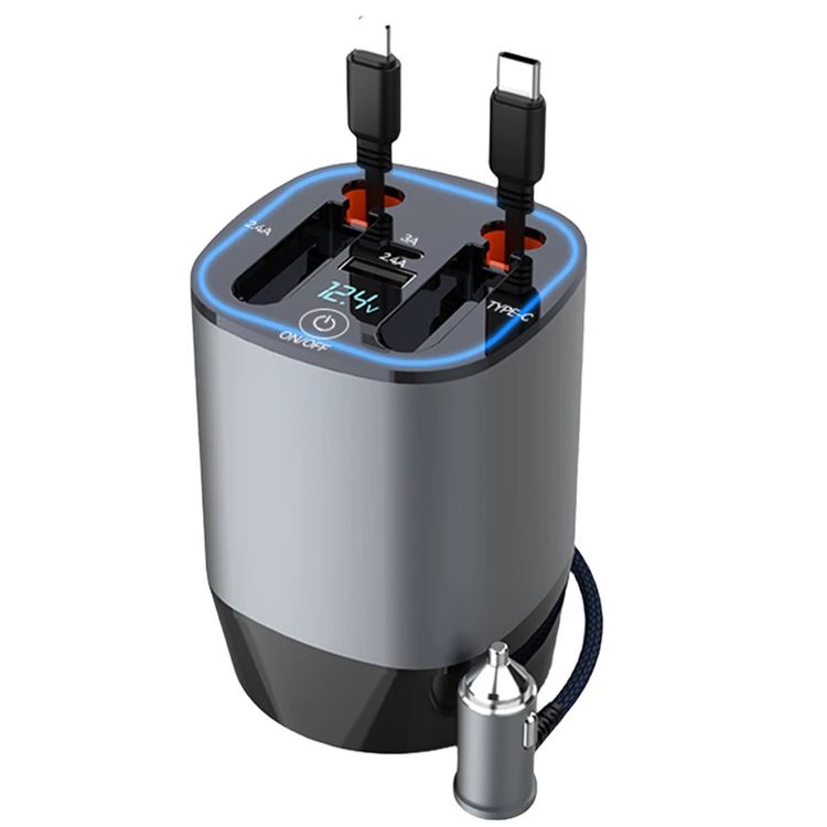 Green Lion Multifunctional 38W Car Charger - Grey