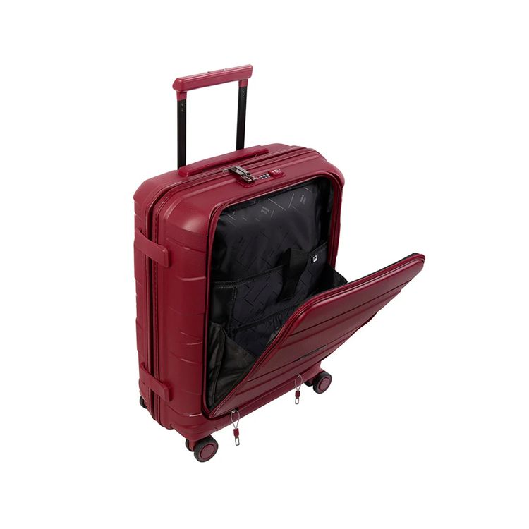 it luggage Momentous Small 21" Luggage, 8 Wheel Spinner, Telescopic Extendable Handle, Combination Lock, Polypropylene Material - German Red