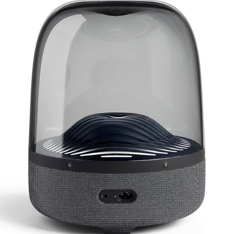 Harman Kardon Aura Studio 4 Wireless Stereo Speaker, Superior Sound performance, Unique diamond-effect lighting that dances to the music - Black