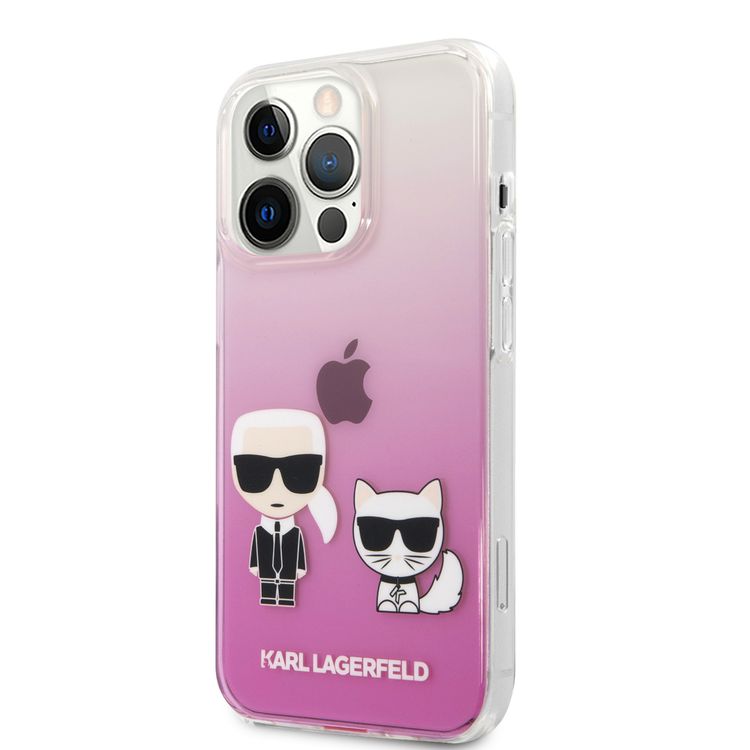 Karl Lagerfeld PC/TPU Hard Case Ikonik Choupette For iPhone 13 Pro Max (6.7 ) - Pink