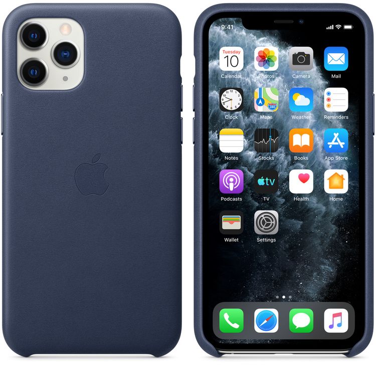 Apple iPhone 11 Pro ( 5.8" ) Leather Case  - Midnight Blue