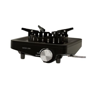 Green Lion Campflame Infrared Camping Stove with Stainless Steel Material, Ceramic Plate Burner Type, 3050W Heat Output, Anti-Skid Feet, Wind Resistant, Safety Pressure Stabilizer - Black
