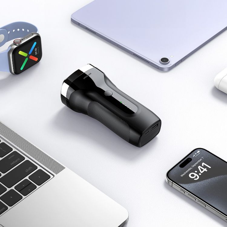 Green Lion Duo Bakhour with 8000mAh Power Bank, More than 50 Times Burning Cycle, LED Indicator, Charging Protection, 90 Seconds Auto Power-Off, 18W Power - Black