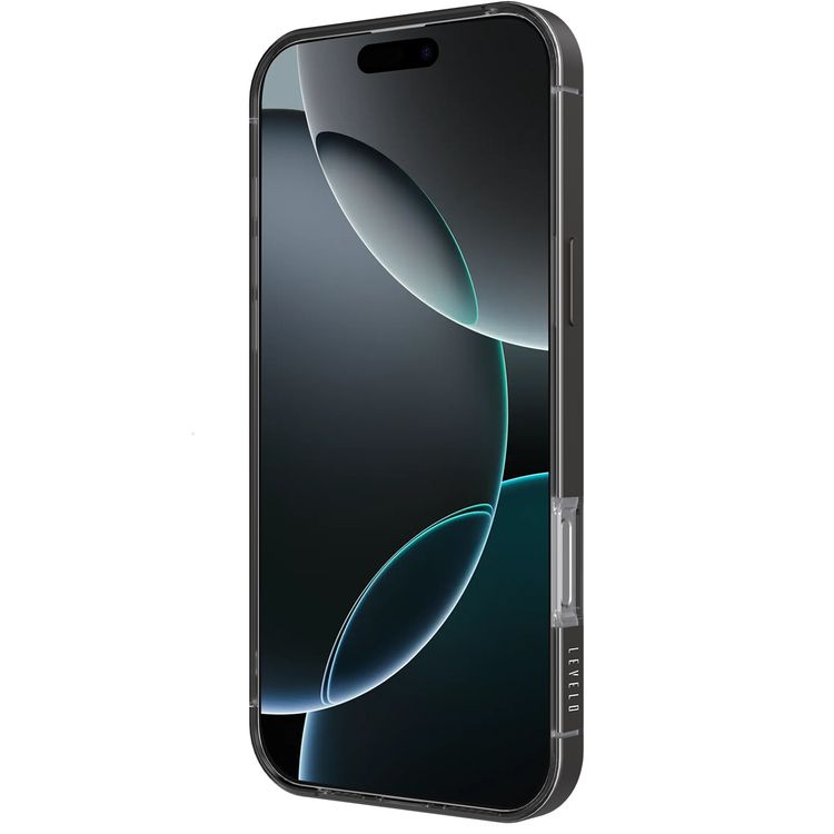 جراب Levelo Opulis لهاتف iPhone 16 Pro، متوافق مع MagSafe، حلقة كاميرا معدنية، مقاوم لبصمات الأصابع، مادة متينة، زوايا مقاومة للصدمات - أسود