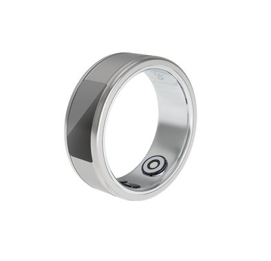 Porodo Wearable Smart Ring Size 9 with Touch Function, Anti-Bacterial Stainless Steel, Lithium Polymer Battery, 4.5g, 16mAh, 4-6 Days Working Time, IP68 Waterproof Rating, Compatible with OS Android 5.0+, iOS9.0+ - Silver