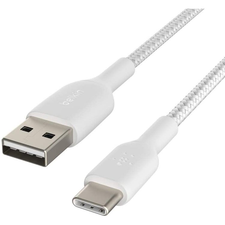 USB-A to USB-C Cable Belkin CAB002bt1MWH Braided Cable USB-A to USB-C 1M - White