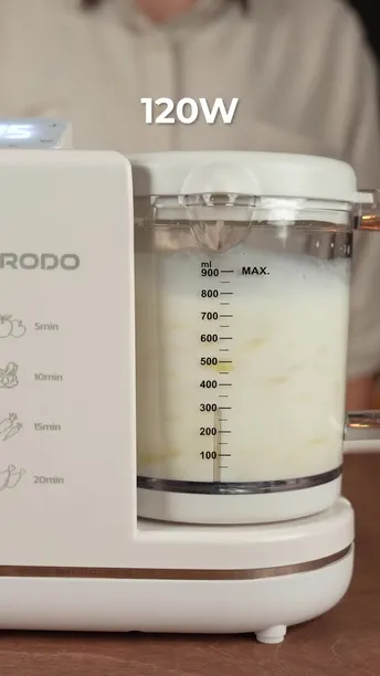 Porodo 7 in 1 Baby Food Processor, 900ml Blending Jug Capacity, 700W Heating Function, 120W Blender, Sterilizing, Auto Clean, Steam Cooking