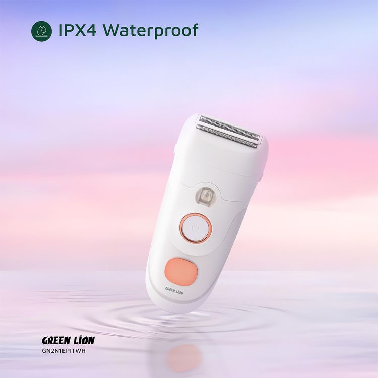 Green Lion 2-in-1 Epilator with Shave & Trim & Epilate Function, Cleaning Reminder, Stainless Steel Blades, 8500RPM Motor, Ergonomic Design, 400mAh Battery Capacity. Digital Display - White