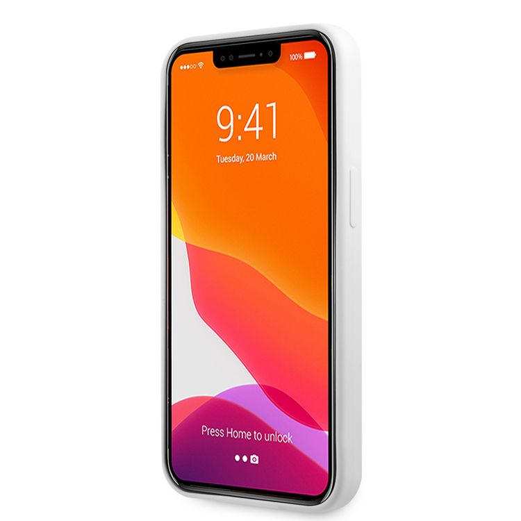 CG MOBILE Guess Liquid Silicone Case Big 4G with Logo Print Compatible for iPhone 13 Pro (6.1") Anti-Scratch, Easy Access to All Ports, Shock Absorption