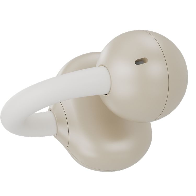 سماعات الأذن Green Lion Sonix Clip مع إلغاء الضوضاء البيئية، حتى 6 ساعات من التشغيل، نطاق نقل 10 أمتار، تصنيف مقاومة الماء IPX5، تحكم باللمس - لون كريمي